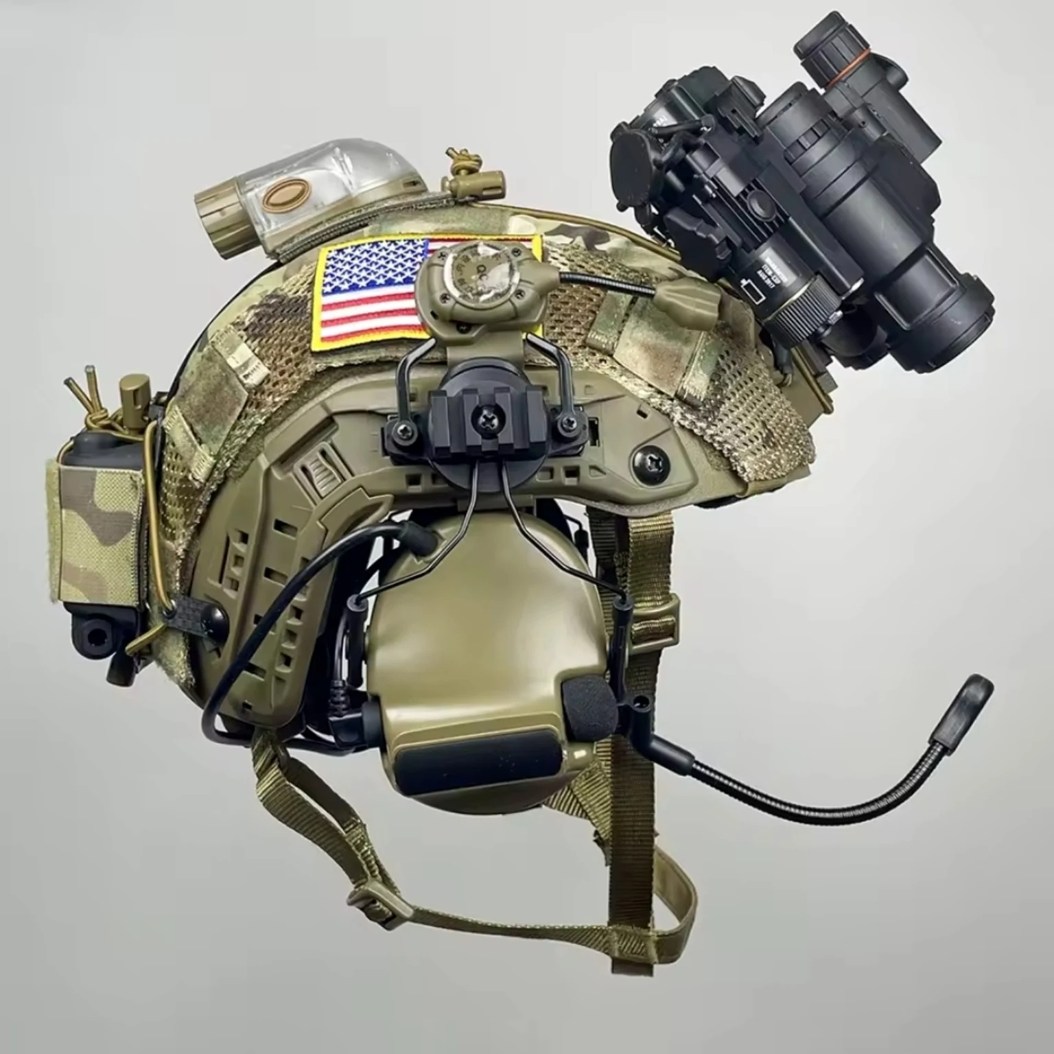 Protective helmet side view